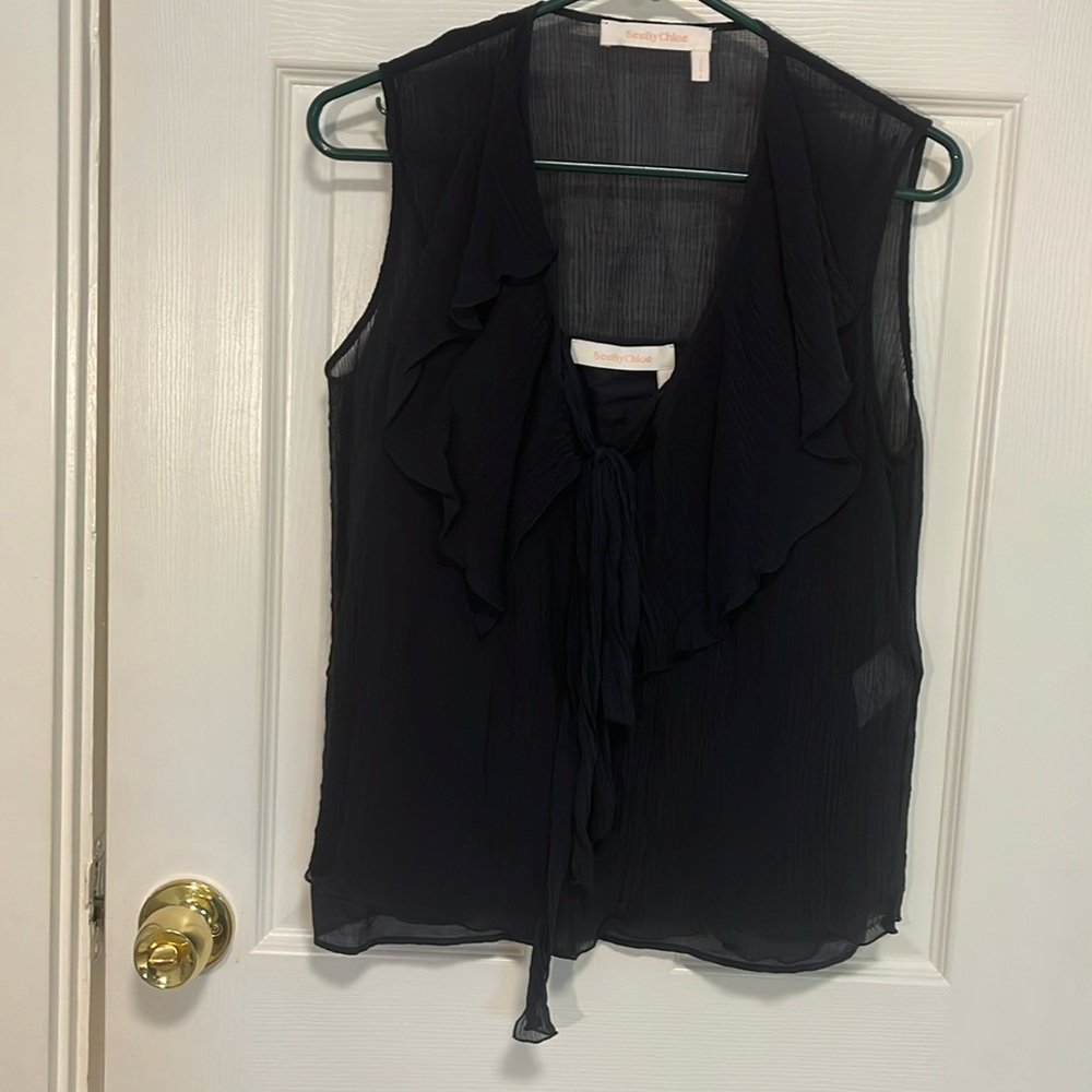 SeeBy Chloé v neck short sleeve blouse with undershirt